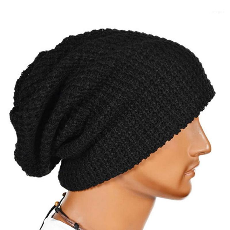 

Unisex Men Women Wind Knitted Woolly Winter Slouch Beanie Skateboard Hat Cap1, Black