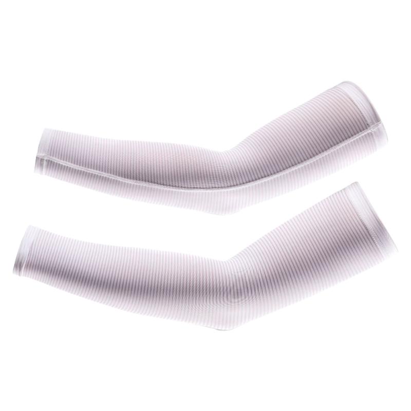 

1pair Fashion Running Arm Sleeve Non Slip Long UV Protection Hiking Summer Cooling Ice Silk Outdoor Sports Cover Cycling Elastic, Blue