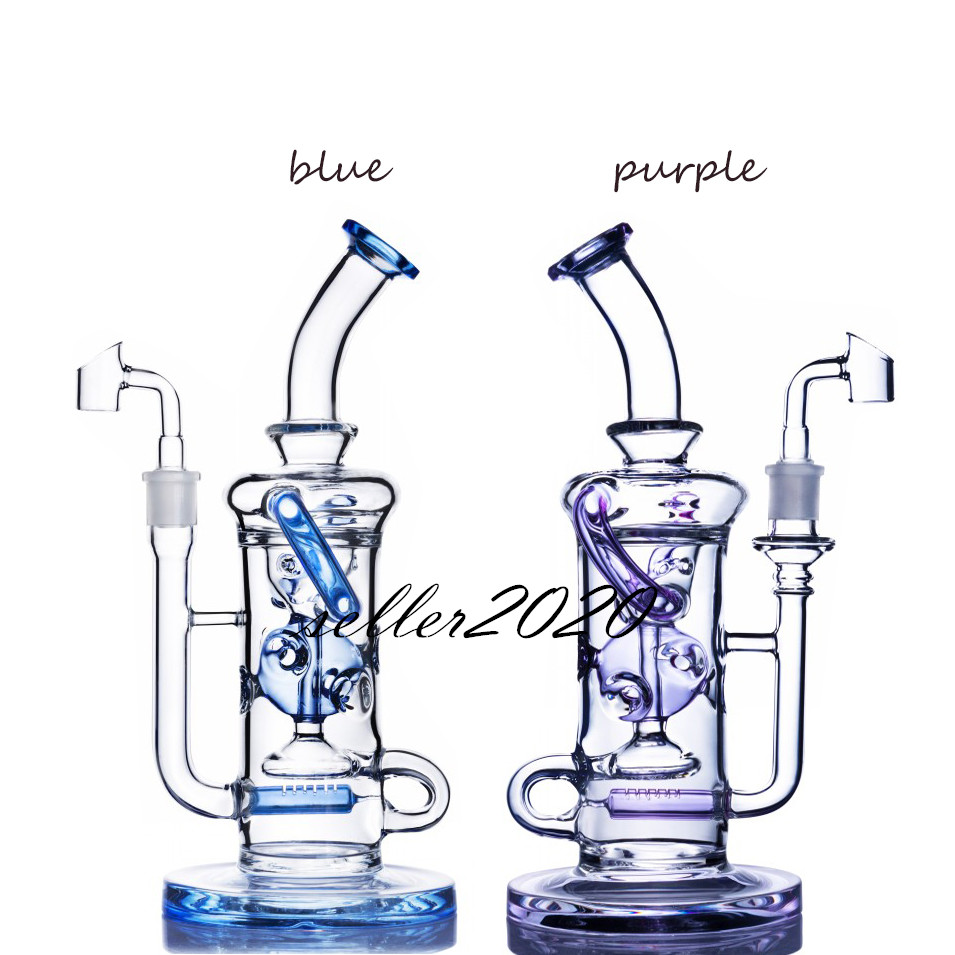 

Klein Recycler Bong Smoke Pipe Thick Glass Water bongs Glass Bubbler heady Rigs Dabber Chicha oil reclaim catcher Hookahs with 14mm banger