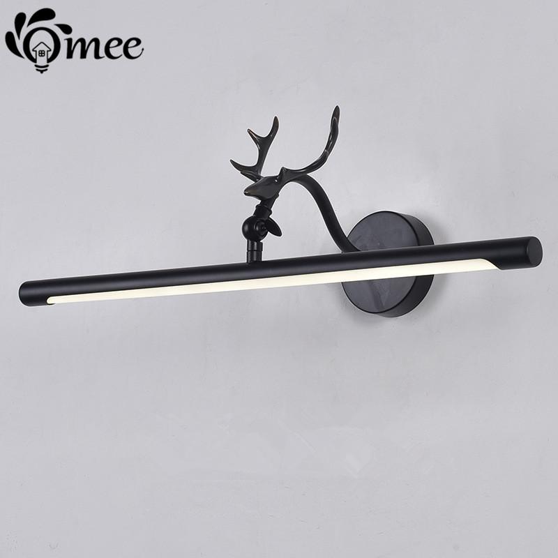 

Modern Led Mirror Light Deer Antlers Wall Mounted Industrial Wall Lamp Bathroom Light Waterproof Stainless Steel