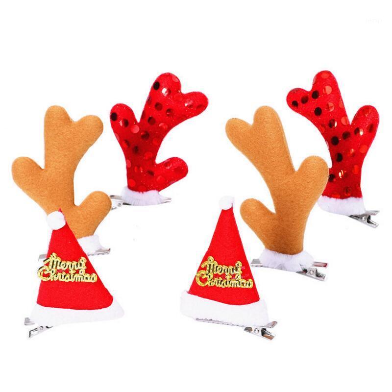 

10pcs/lot Christmas Headwear Antlers Hair Clip Adult Children Headband Christmas Decorations for Home Party1