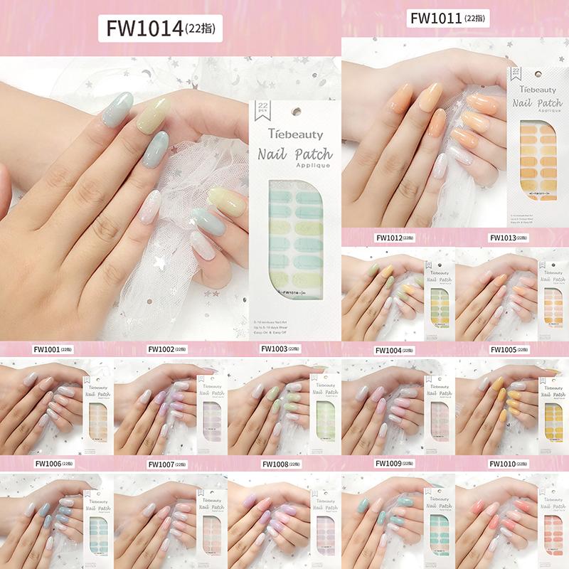 

LADY KINDOM Jelly Color Glitter Nail Polish Film Smudge Colored Crystal Nail Strip Waterproof Long Lasting Breathable Patch, Fw1001
