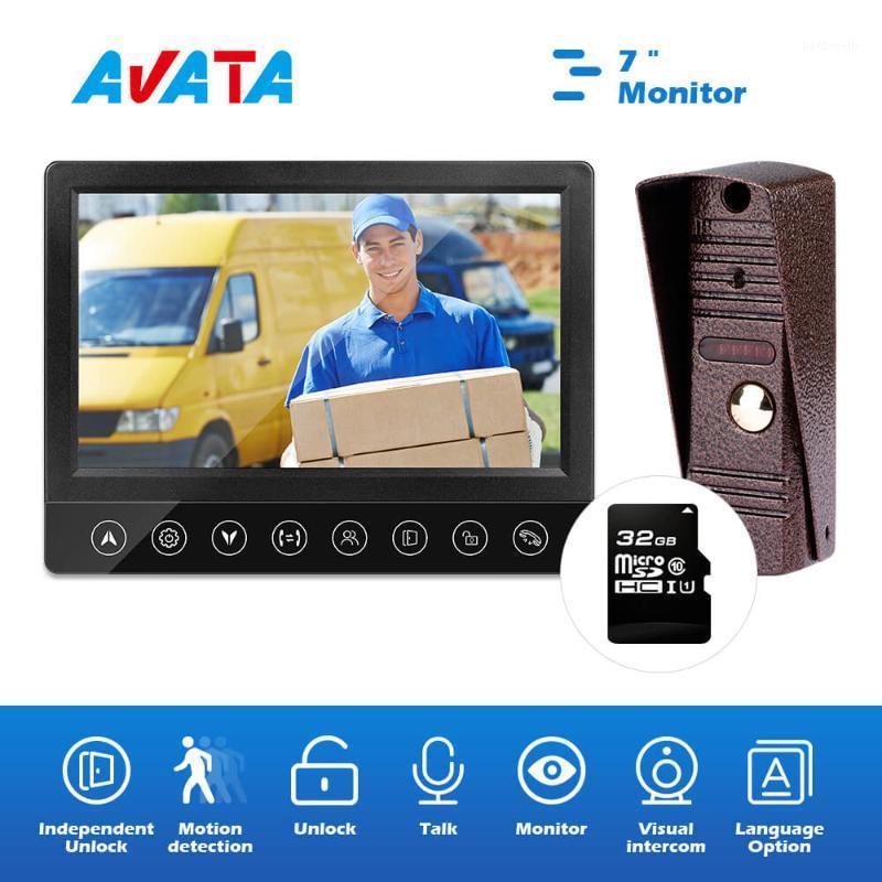 

Video Intercoms for the Apartment with 32GB Memory Card 7 Inch Color Monitor and IR Night Vision IP65 Waterproof Doorbell Camera1