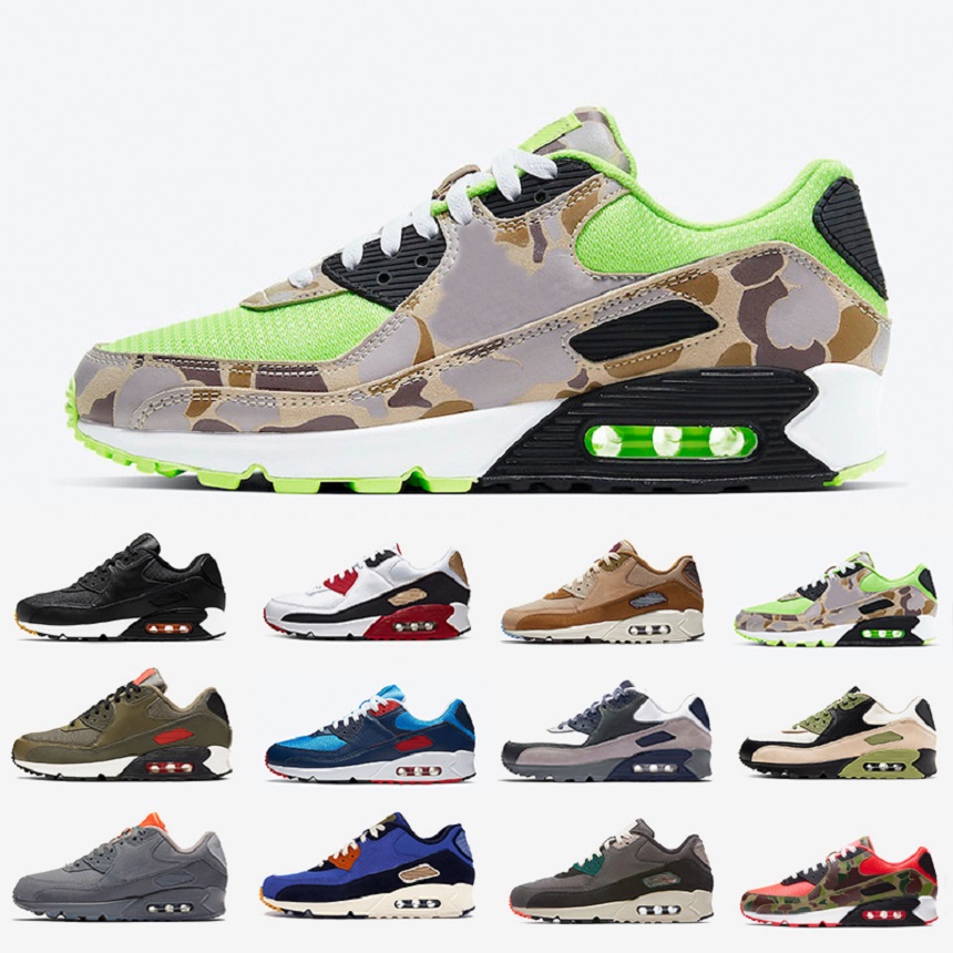 

2020 hot Triple black white 90 mens running shoes infrared camo worldwide premium se red hyper grape royale White Trainers Sports Sneakers, Color#38