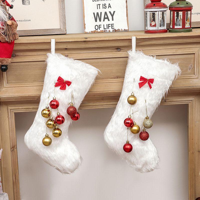 

Christmas Stocking Sack Xmas Gift Candy Bag Christmas Decorations for Home Sock Xmas Tree Decor Dropshipping