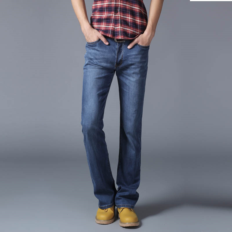 

Men's Brem of New Stretch Thin Korean Micro Flare Pants Dark Blue Jeans Nix0