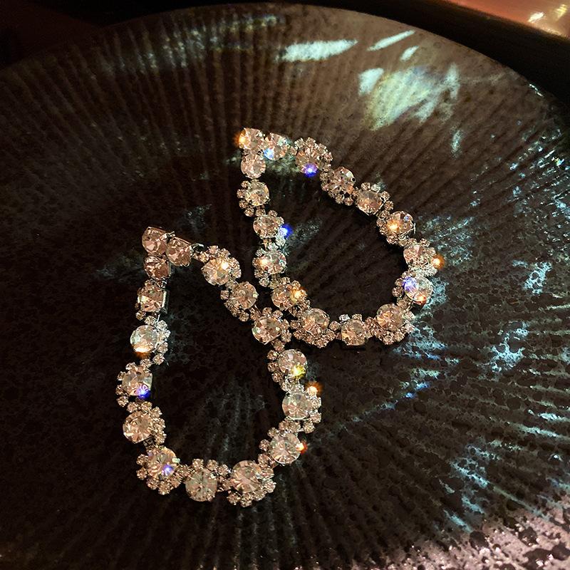 

Dangle & Chandelier Geometric Rhinestone Drop Earrings For Women Oversize Rectangle Party Jewelry Accessories