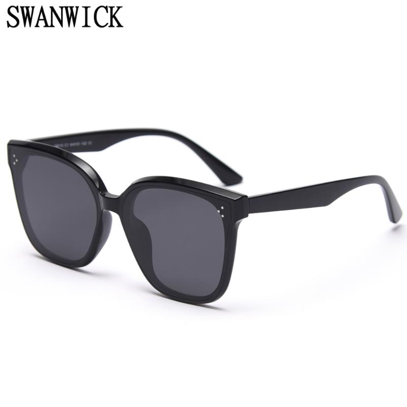 

Sunglasses Swanwick Polarized Women Rivets Square Sun Glasses Men Driving Oversized Eyeglasses Black Grey Summer Fashion Style