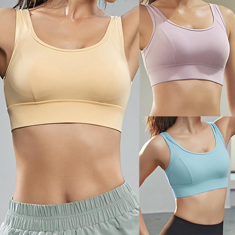 

One Cup Sports Underwear Gathers to Show the Chest and Beautiful Back Yoga Bra Shockproof Running Bra, Yellow