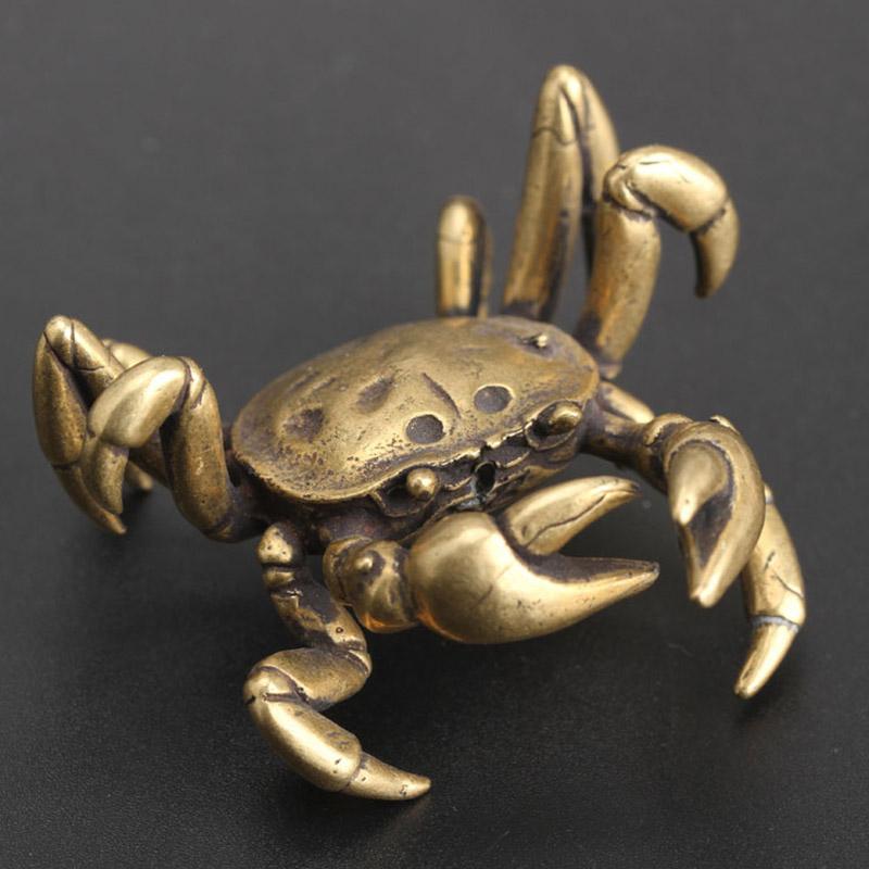 

Handmade Crab Ornament Crafts Vintage Animal Miniature Display.Figurines Desk