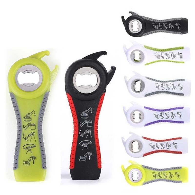

Creative multi-functional wine opener Five in one bottle openers multi-function plastic Anti-skid Twist bottles cap Can-Opener T9I00863