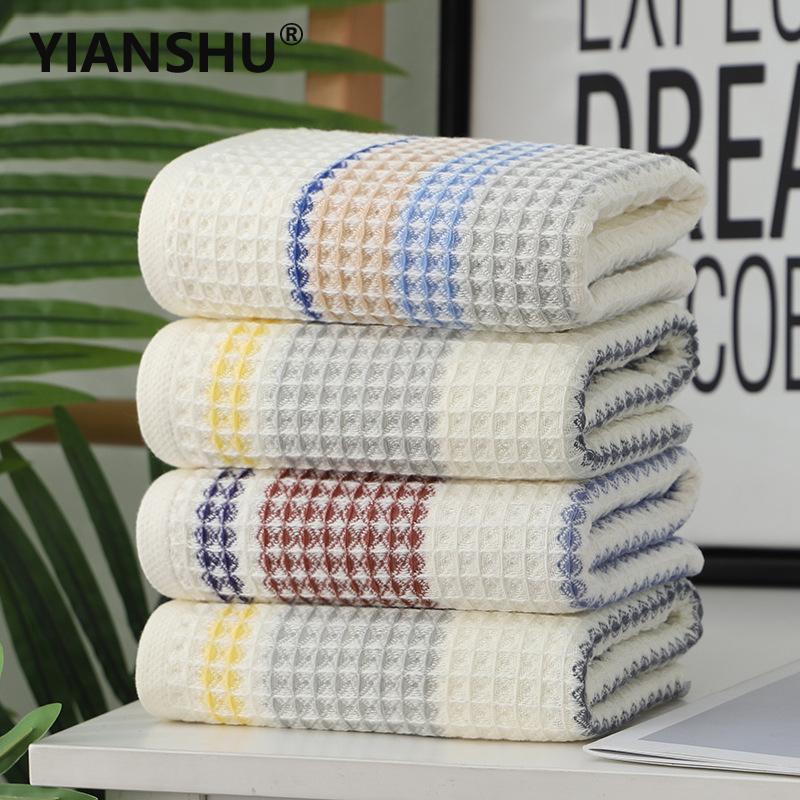 

2020 New Pure Cotton Waffle Towel Honeycomb Water Absorption Adult Bath Towel Quick Dry Breast Wrap Towels Set 1/3/5 Pieces, C towel