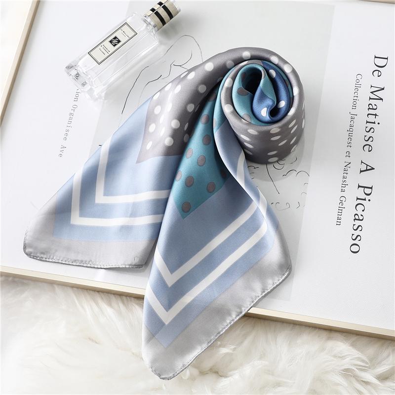 

2021 New Dot Bag Scarf Women Silk Square Hair Band Lady Foulard Hand Headkerchief Scarves Fashion Office Neck Bandana Summer