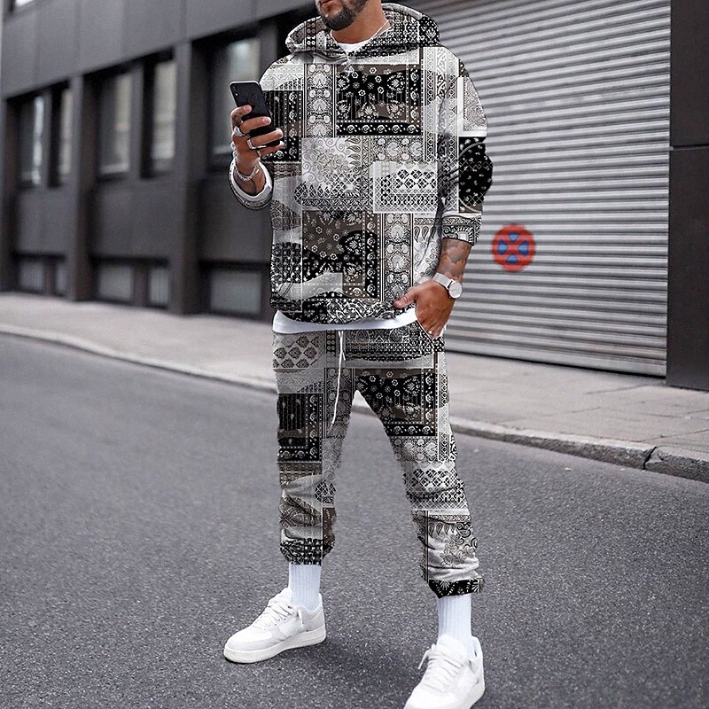 SweatSuit SweatSuit SweatSuit Style Bohemian Graphique Casual Daily Holiday Casual Big Et Tall Sweats Sweatshirts Noir 24lg #