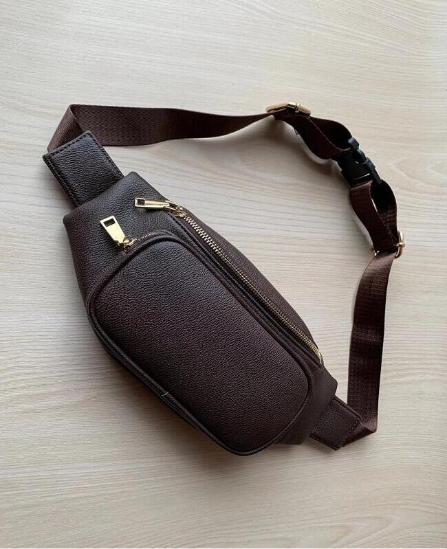 

2020 HOT Wholesale Waist Bag Bags Cross Body Bags Embroidery Chest Bag men Fashion Sport Women Single Shoulder Bags, Brown