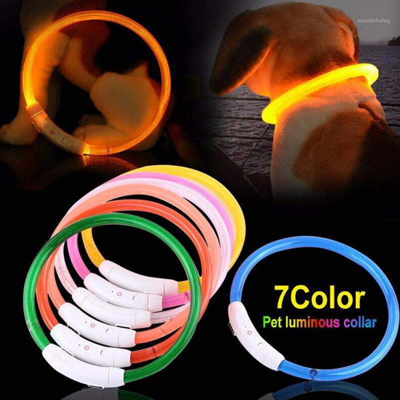 

USB Rechargeable LED Dog Pet Collar Flashing Adjustable Safety Light Neck Chain HG991