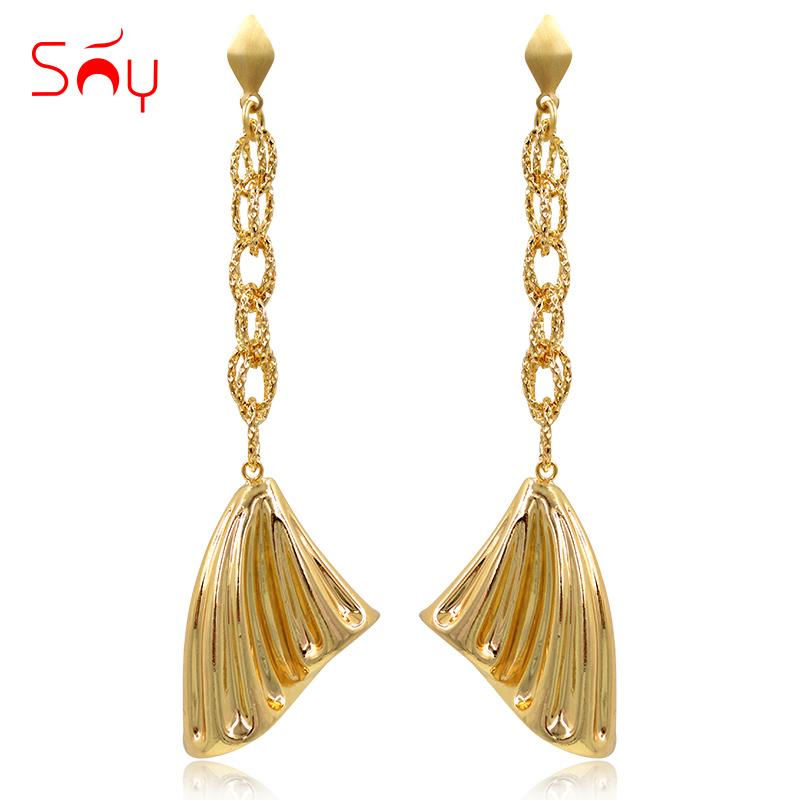 

Sunny Jewelry Fashion Jewelry 2020 Long Drop Dangle Earrings For Women Copper High Quality Geometric Triangle For Party Wedding