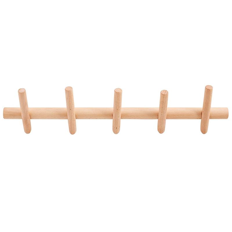 

Wood Coat Rack Wall Mounted Wall Rack with Hooks Hat Towel Hanger Wood Hooks Hanger with Pegs Entryway Bedroom Bathroo