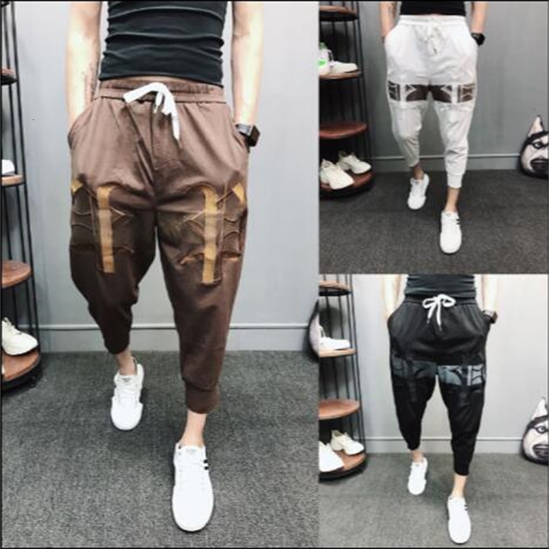 

2021 New Casual Men Will See Halen Style Sports Embroidered Nine Minutes of Pants Men. U057, 02