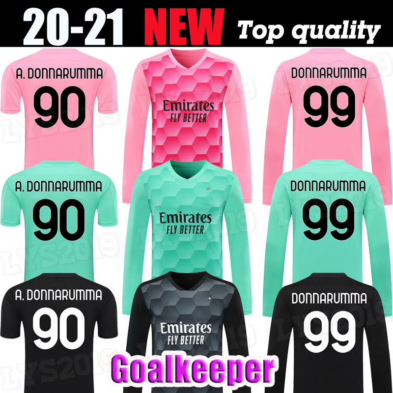 

AC 20 21 Goalkeeper soccer jersey milan IBRAHIMOVIC PAQUETA BENNACER ROMAGNOLI DONNARUMMA 2020 2021 football shirt THEO REBIC maillot
