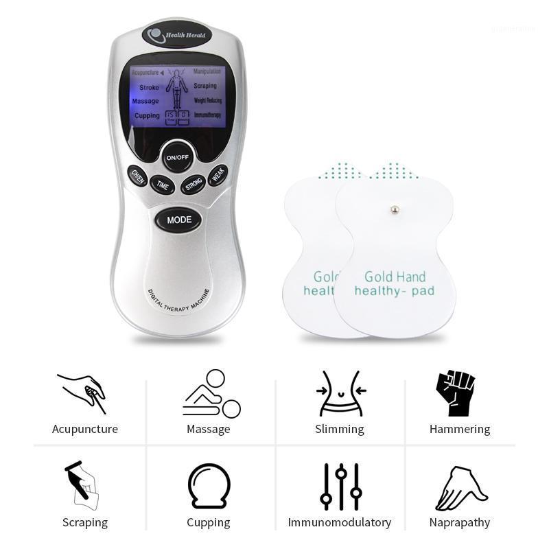 

Whole English Key Dual Input Electrical Muscle Stimulator Full Body Relax Muscle Massager Pulse Tens Acupuncture Therapy+4 Pads1