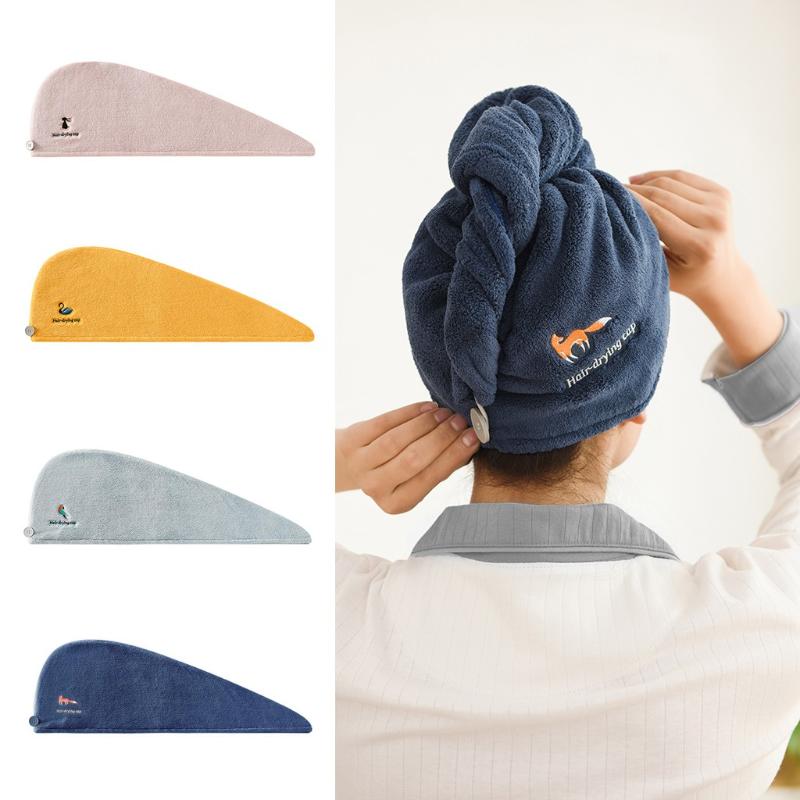 

Coral Velvet Thickening to Increase Soft Absorbent Shower Cap Dry Hair Towel Good flexibility and contractile soft comfortable