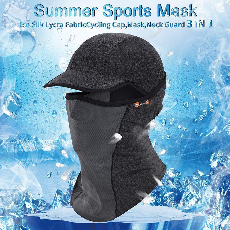 

Summer Cycling Caps Anti-UV Sport Mask MTB Bike Helmet Hat Running Riding Fishing Bandana Motorcycle Face Mask1, Gray