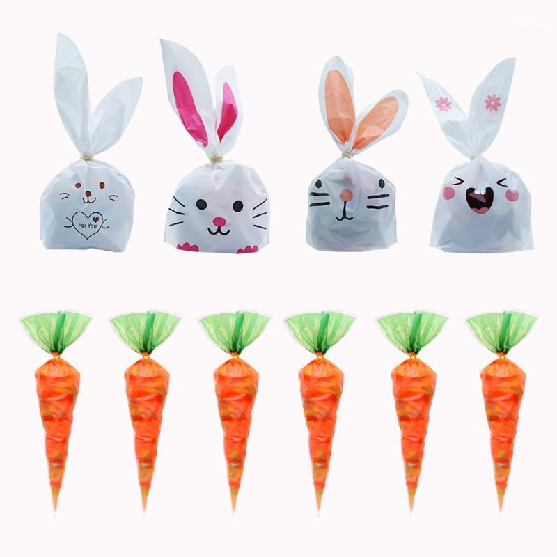

Hot Sale 20 / Batch Carrot Ear Biscuit Bag Candy Biscuit Gift Bag Snack Baking Packaging Supplies Easter Decoration1