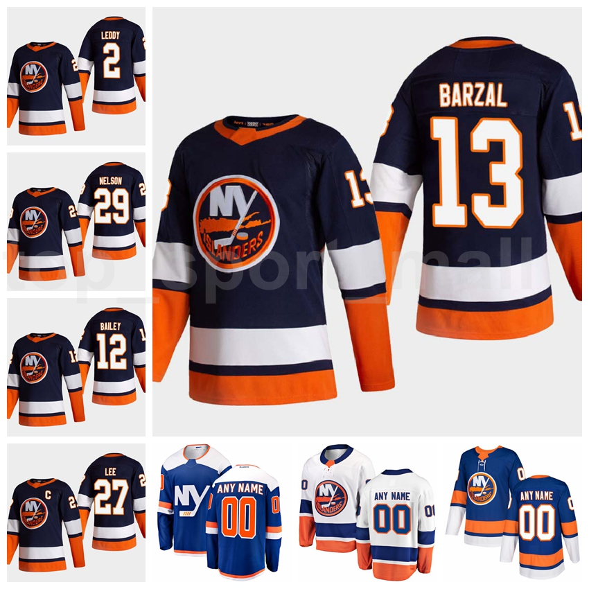 

Reverse Retro New York Islanders 13 Mathew Barzal Jersey Ice Hockey 27 Anders Lee 29 Brock Nelson 12 Josh Bailey 2 Nick Leddy, White