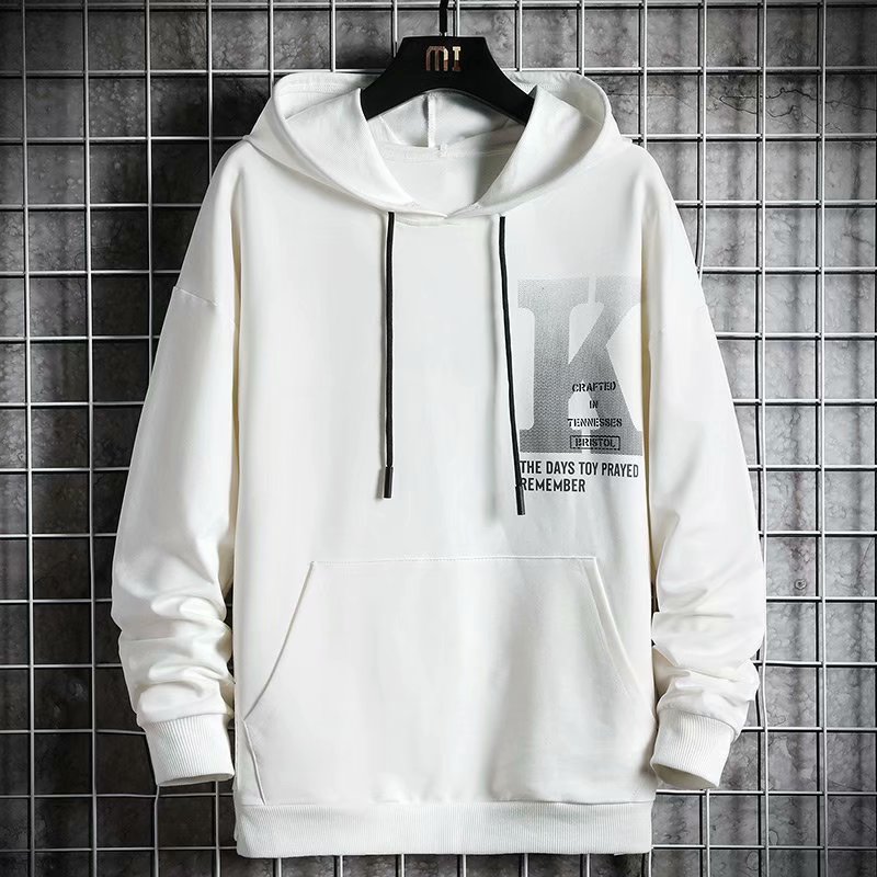 

Spring Autumn Men's Hoodies Japan Style Long sleeve pullover Letter Sweatshirt Male Casual Streetwear O-Neck Hoodie Men, Black