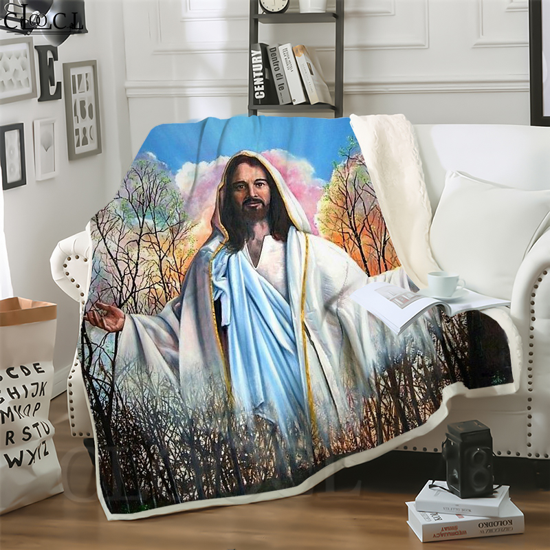 

CLOOCL Hot Catholic Jesus Son of God 3D Print Street Style Air Conditioning Blanket Sofa Teens Bedding Throw Blankets Plush Quilt