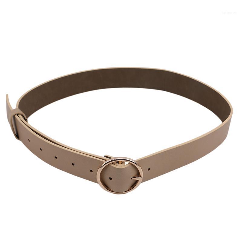 

2020 New Punk Belt Big Round Buckle Pu Leather +Metal Hoop Belt Strap For Woman Jeans1, Silver