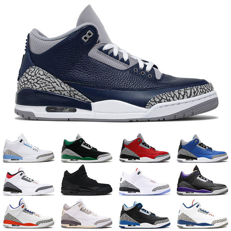 

jumpman3s Basketball Shoes Cardinal Red Tinker UNC Free Throw Line Varsity Royal Black Cement 3s Racer Blue Court Purple mens trainer sneakers, Oregon pit crew