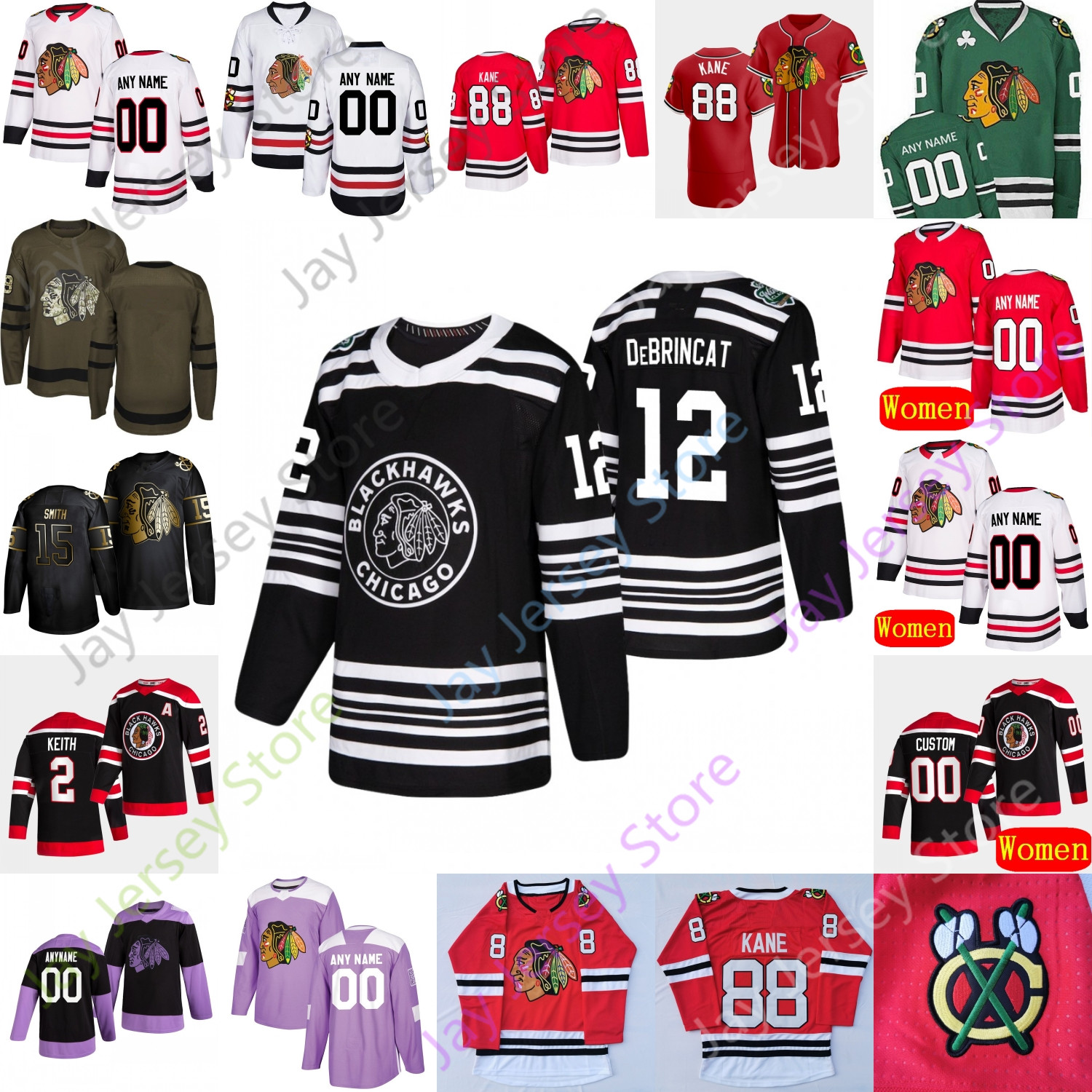 

Chicago Blackhawks Ice Hockey Jersey Nicolas Beaudin Adam Boqvist Lucas Carlsson Ryan Carpenter de Haan Collin Delia Hagel Highmore Janmark, Green