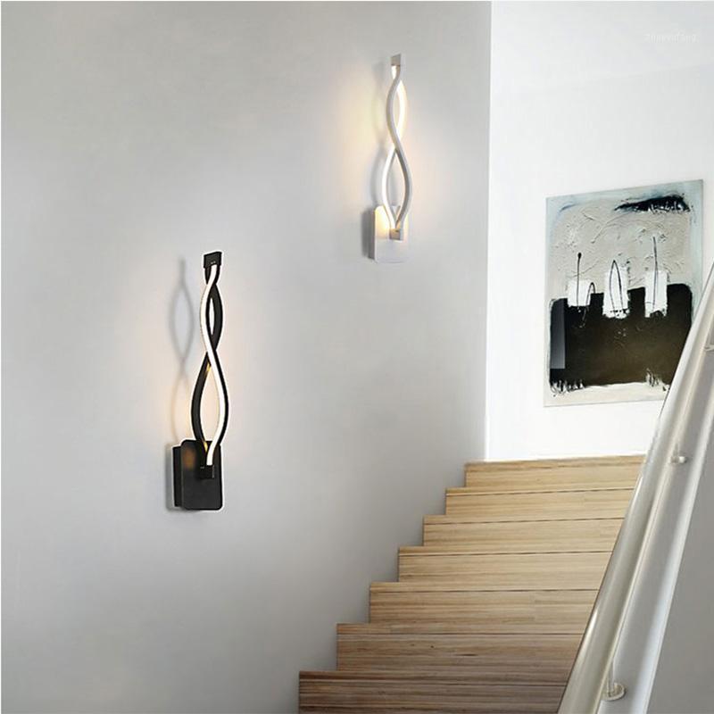 

Wall Light Aluminum Alloy Wave Creativity Home Bedroom Hallway Staircase Mounted LED Bedside Lamp