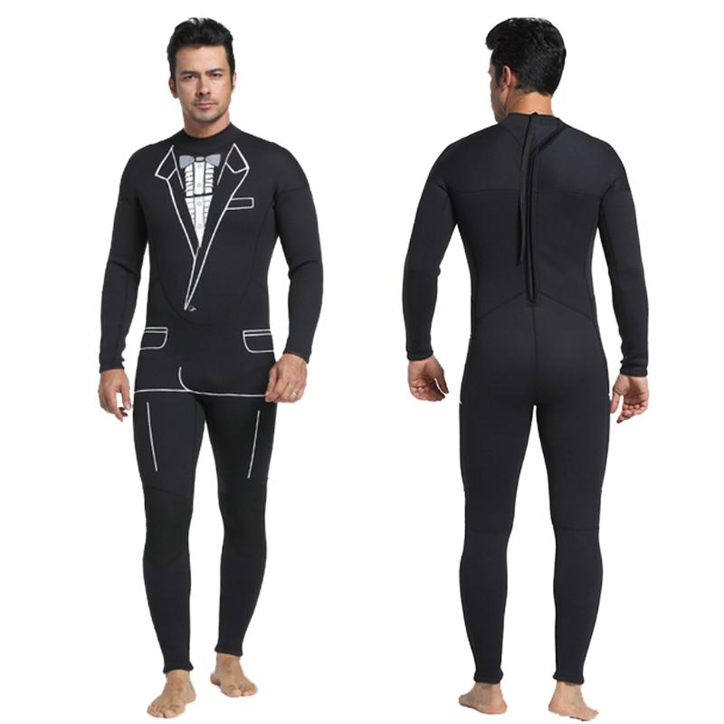 

Mens Tuxedo Wetsuit Formal Style Black 3mm Neoprene Suit Tie Surf Surfing SCUBA Dive Diving Suit