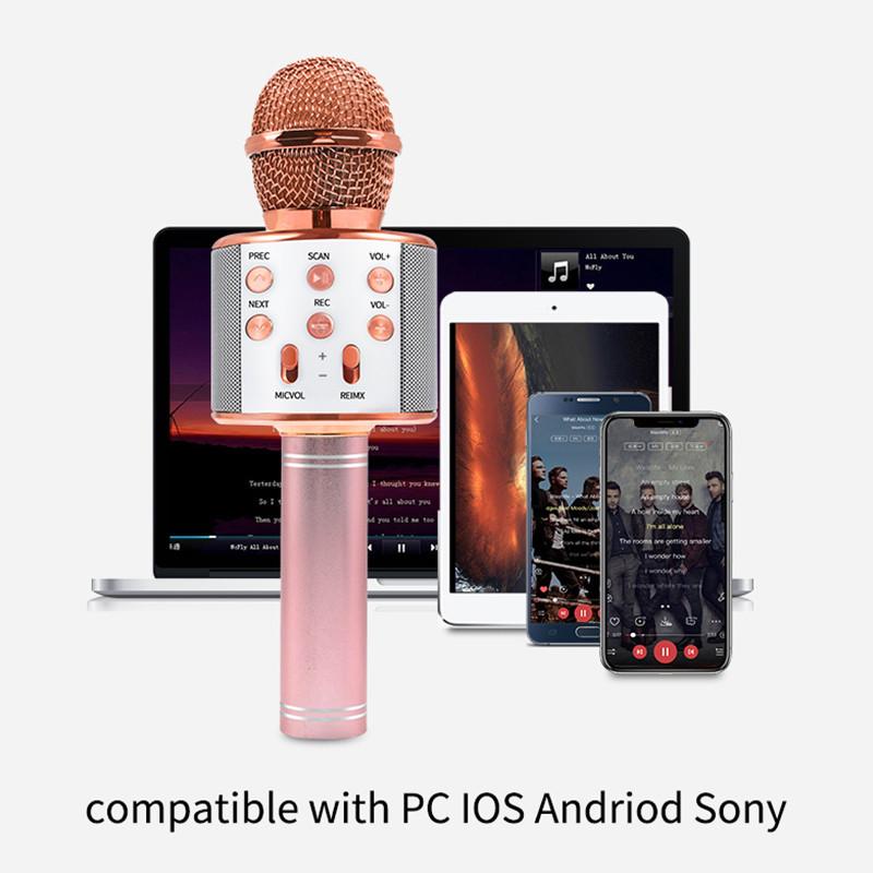 

Mobile Phone Karaoke wireless Bluetooth capacitor live audio Professional Speaker Handheld Microphone Player Singing Recorder