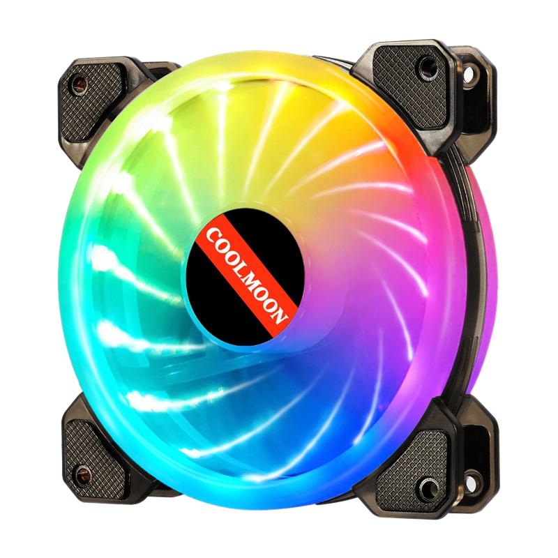 

COOLMOON Yuhuan Fan, 12cm Temperature-Controlled ARGB Case Fan Can Be Used As Water-Cooled Exhaust Fan, CPU Exhaust Fan,Case Fan