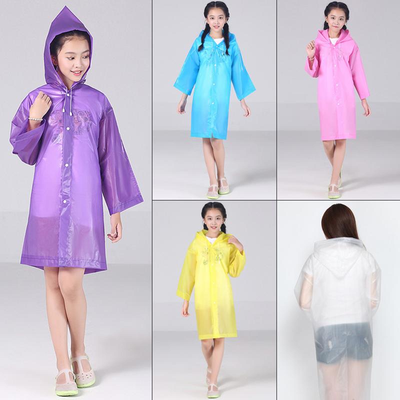 

Fashion EVA Children Raincoat Thickened Waterproof Rain Coat Kids Clear Transparent Tour Waterproof Rainwear Suit