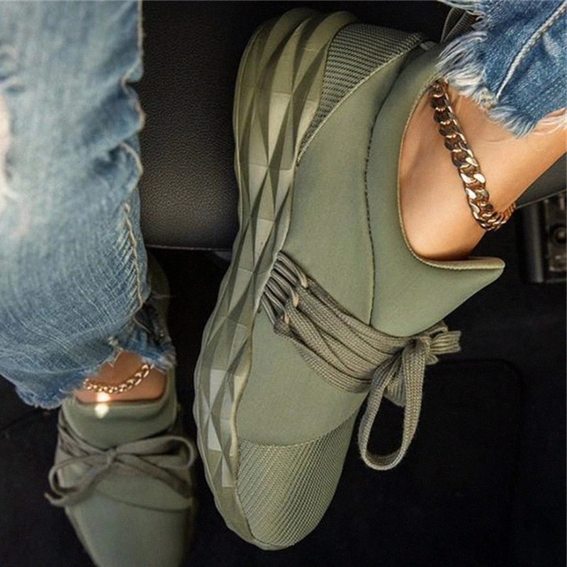 

2020 Shoes Women Sneakers Woman Breathable Ladies Walking Running Shoes Ladies Casual Lace Up Female Flat Shoes Plus Size #sV5O