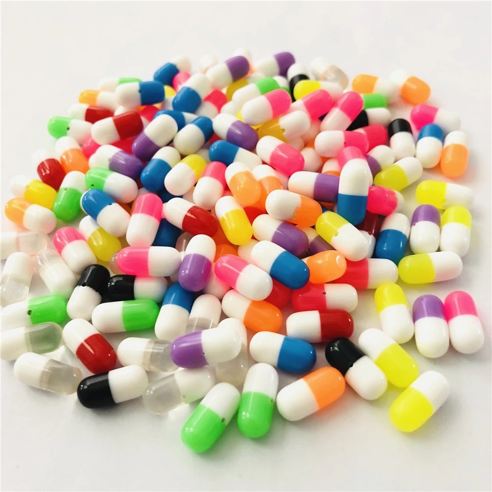 

200pcs 12x6mm Half Hole Pill Resin Beads For Earring Jewelry Making Loose Spacer Capsule Shape DIY Beads