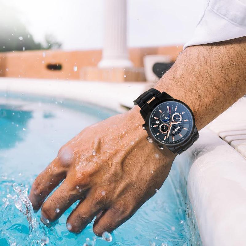 

NESUN New Waterproof Swimming Sports Watches Men Automatic Mechanical Luminous Wristwatches Fashion Clock Male Relogio Masculino1, White