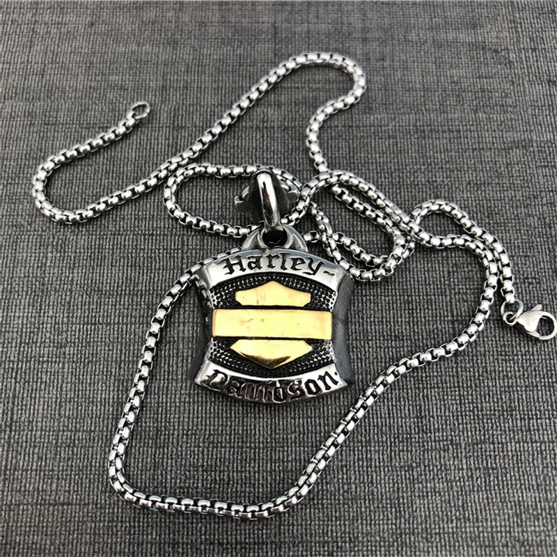 

Motorcycles Biker Style Necklace 316L Stainless Steel Jewelry Popular Gold Silver Biker Men Boys Pendant With Chain