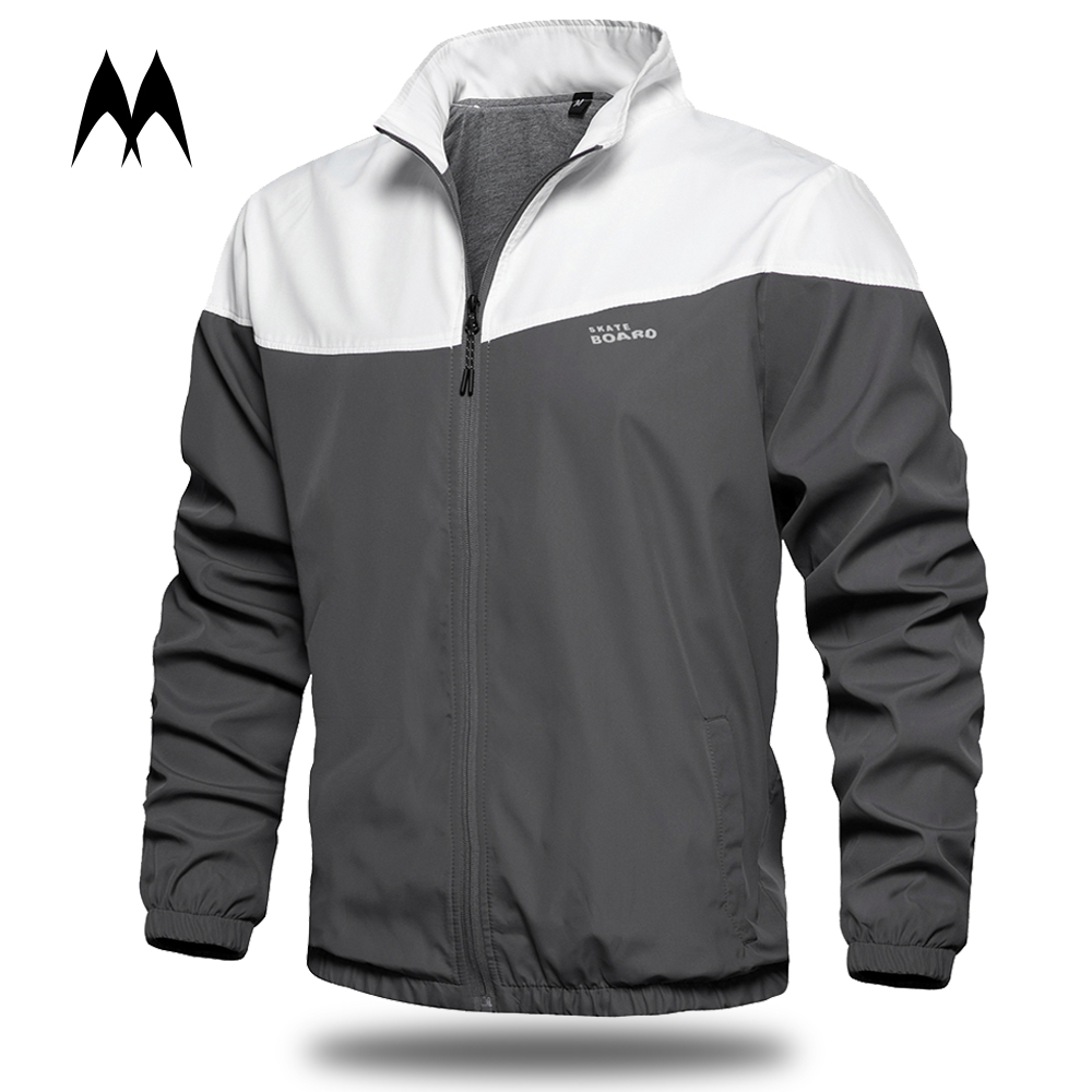 

Windbreaker Jacket Men Streetwear 2020 Brand New Bomber Jacket Men Patchwork Coat Autumn Zipper Jacket Male Fashion Clothing, Jk02grey