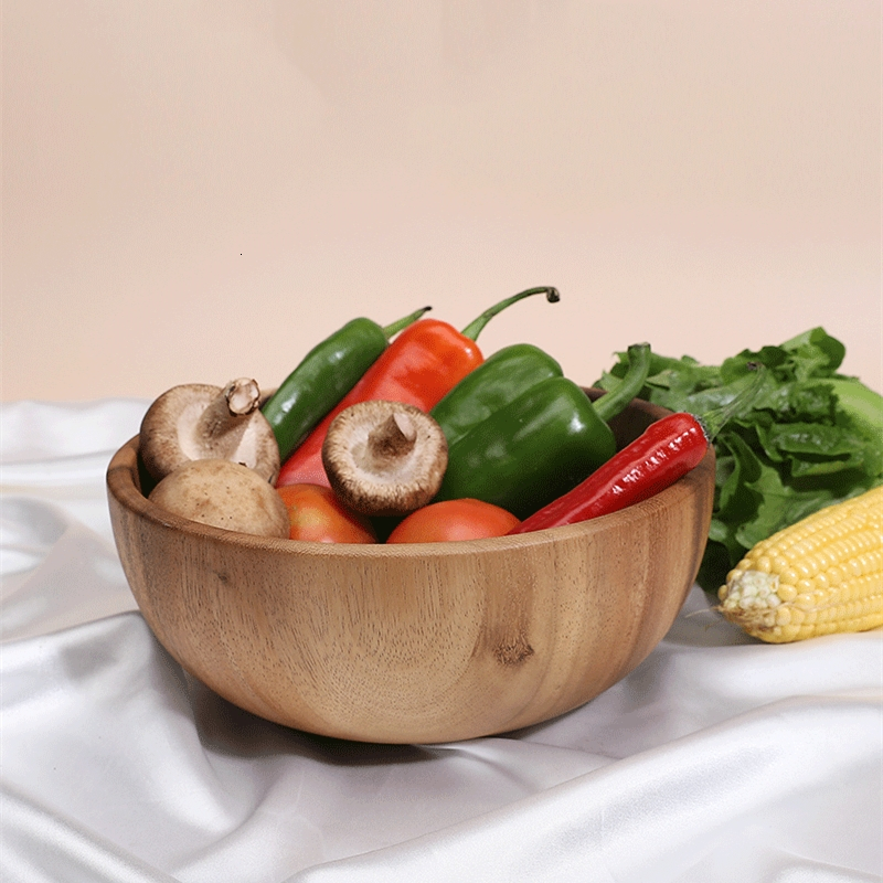 

2021 New 25x10cm Large Size Wooden Rice Bowls Pan Candy Fruit Dishes Saucer Dessert Dinner Bread Wood Plates Storage Bowl Njh0