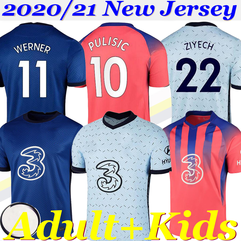 

Thailand 20 21 ABRAHAM WERNER HAVERTZ CHILWELL ZIYECH Soccer Jerseys 2020 2021 PULISIC Football Shirt KANTE MOUNT Men Kids sets Kits tops