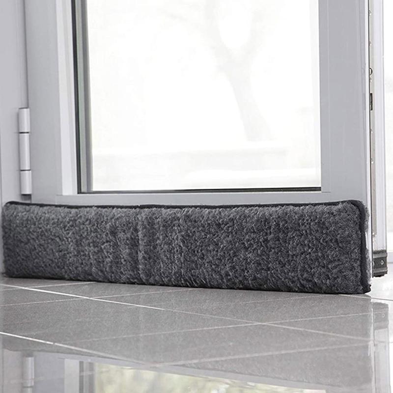 

Home Windshield Door Draft Stopper Adjustable Door Sweeping, Warm Cold And Windproof Seam Stickers, Black