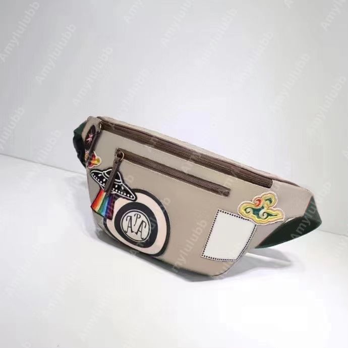 

Waist Bag luxury designer bags women Fashion bumbag tiger Embroidery fanny pack special canvas Lady Cross Body bag UFO pattern stitchwork, Extra shipping(not for sale)