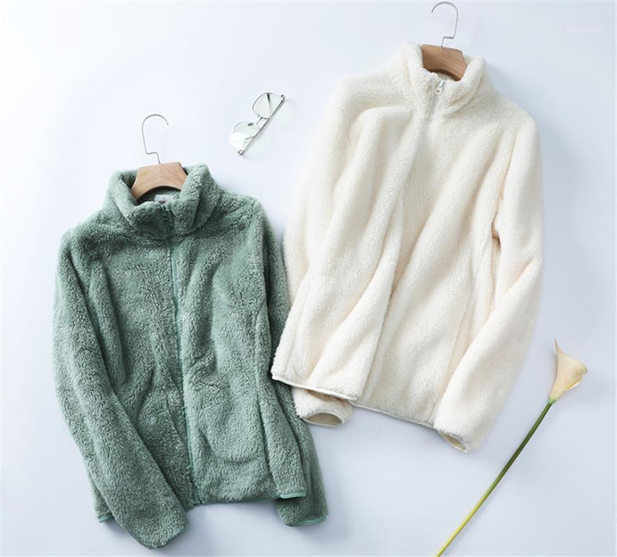 

Fleece Female Autumn Winter Outdoor Couple Plus Fleece -4XL Coral Thickening Warm Double-Sided Long Jacket Men1, Women gray