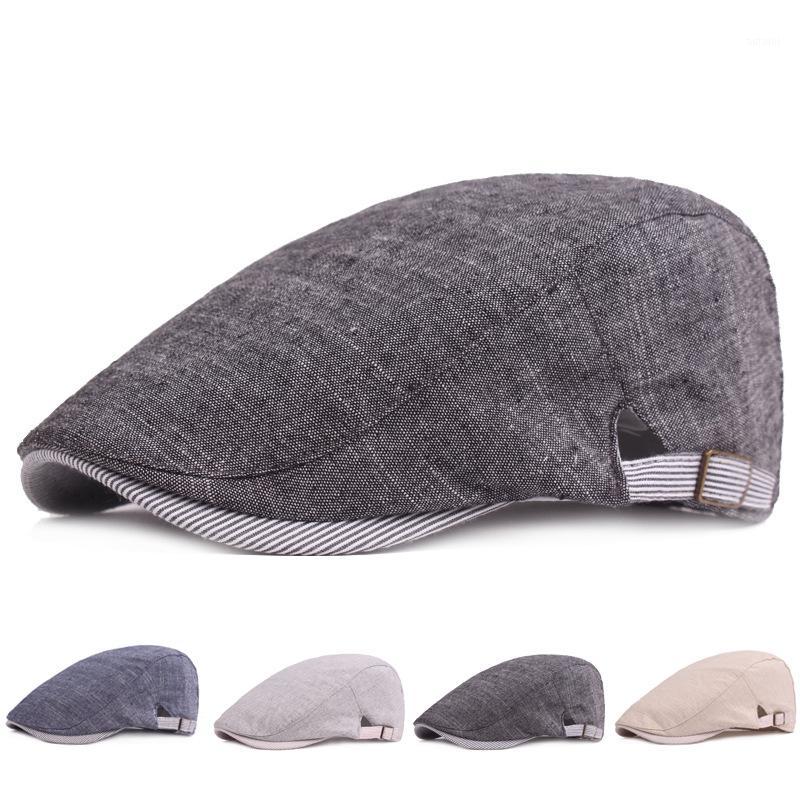 

Wholesale Apring And Summer Beret Hat Men Women Ivy Flat Cap Vintage News boy Hat Adjustable Sun Duckbill Caps boinas1